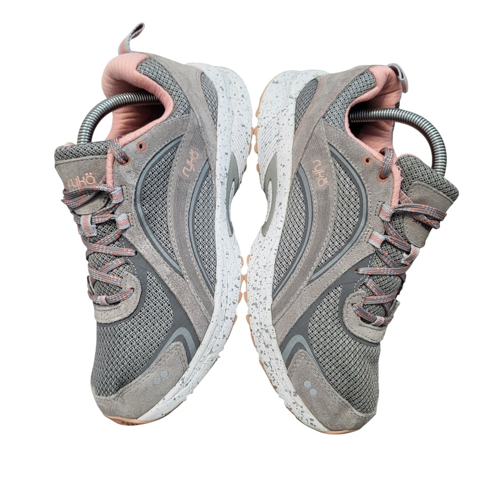 Ryka Sky Walk Trail Womens Gray Pink Hiking Sneakers Shoes size 8 Memory Foam